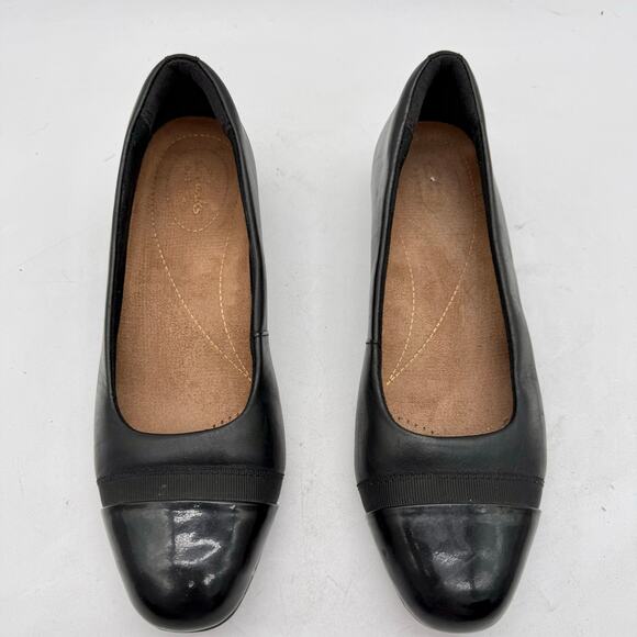 Clarks Women's Juliet Monte Black Leather Slip On Loafers Flats Women's 7 - Picture 4 of 8